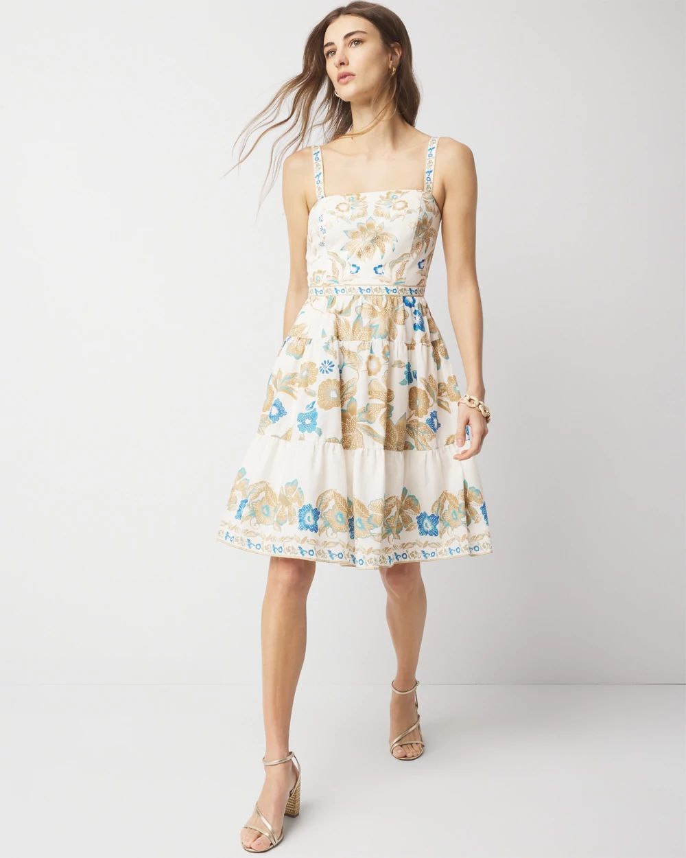 ● ORDINARY HOLIDAY ● FLARE SLEEVELESS MINI DRESS LXXWMxBH Summer Mini Dresses for Women 2024 Denim Neck Dress